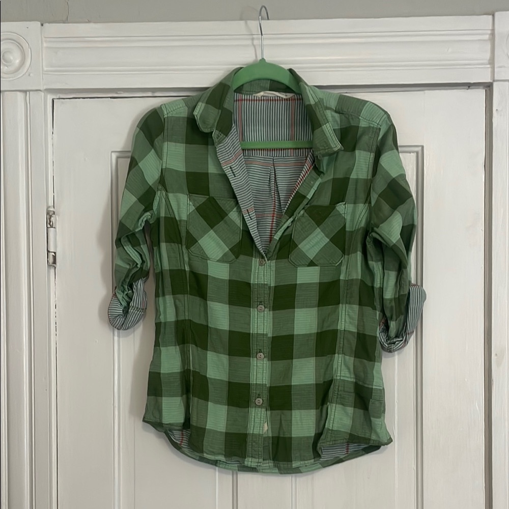 Woolrich Green Plaid Button Down Shirt